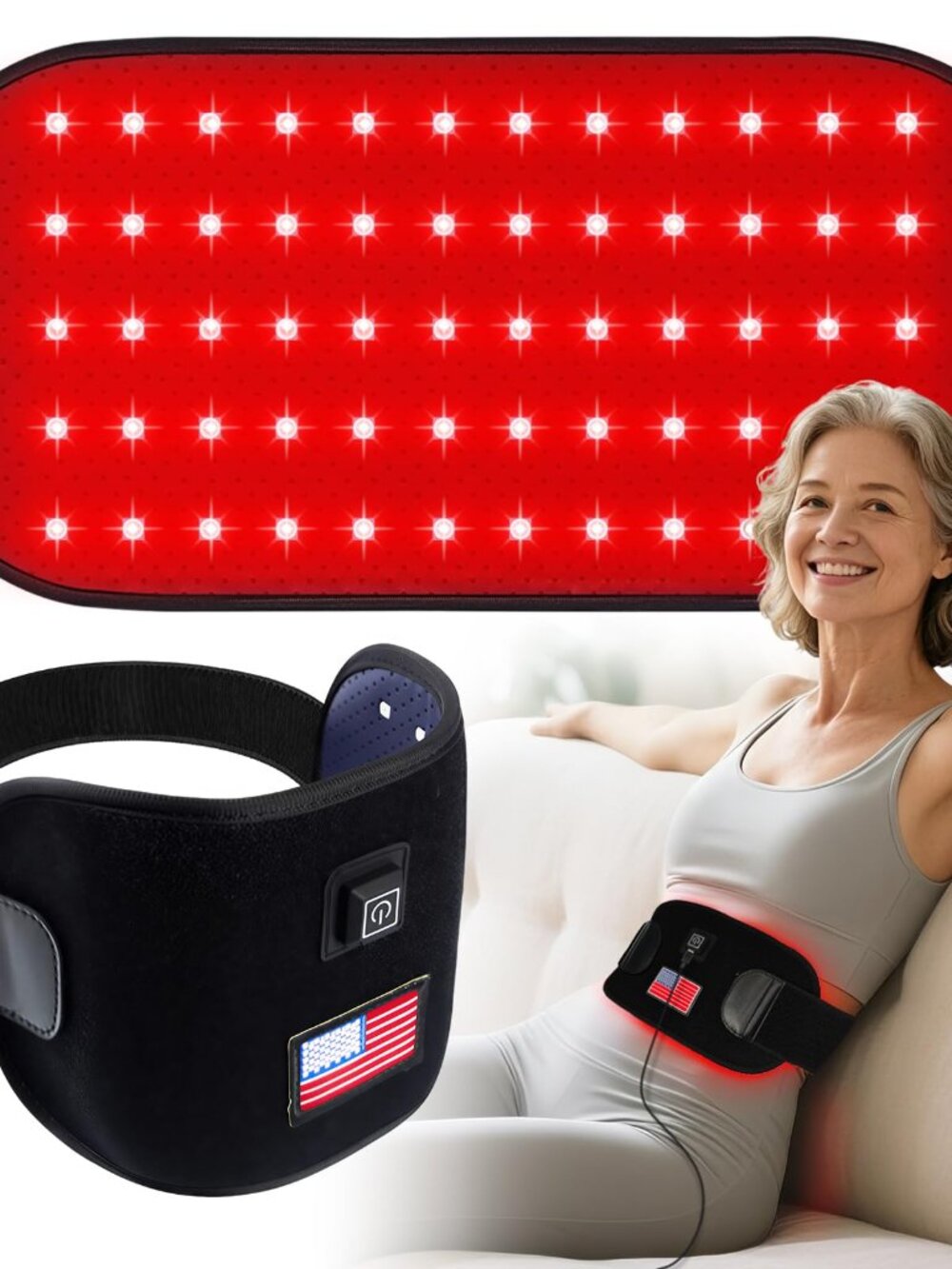 Red Light Infrared Therapy Pad 12.4"x 6.1" Dual Wavelength for Body & Home